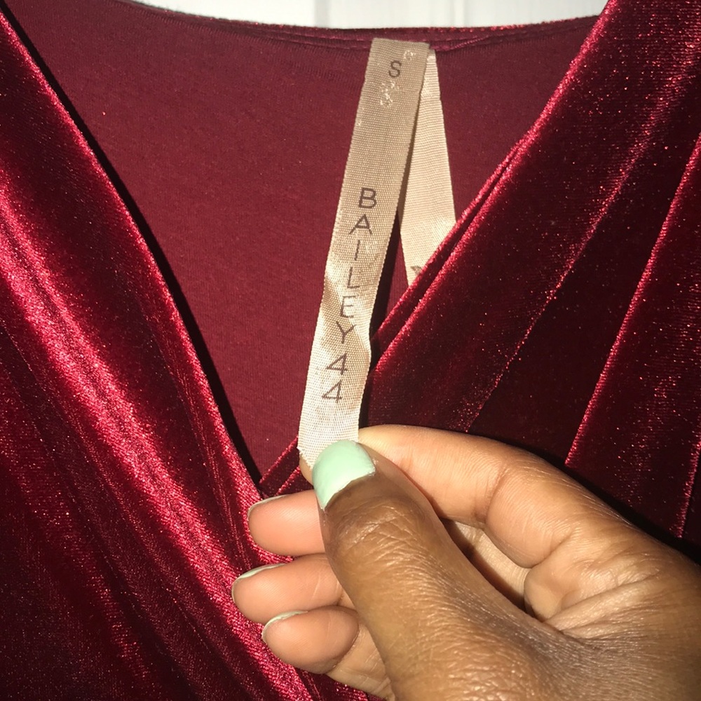 Bailey 44 Spagetti Strap Faux Wrap Velvet Dress - Picture 3 of 3